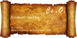 Csobai Opika névjegykártya